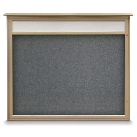 United Visual Products Double Door Enclosed Indoor Letterboard UV11255-GOLD-GREYVL